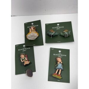 lot 4 The Bloom Room Littles Fairy Garden Miniatures Set 3 Fairies 2‎ Turtles